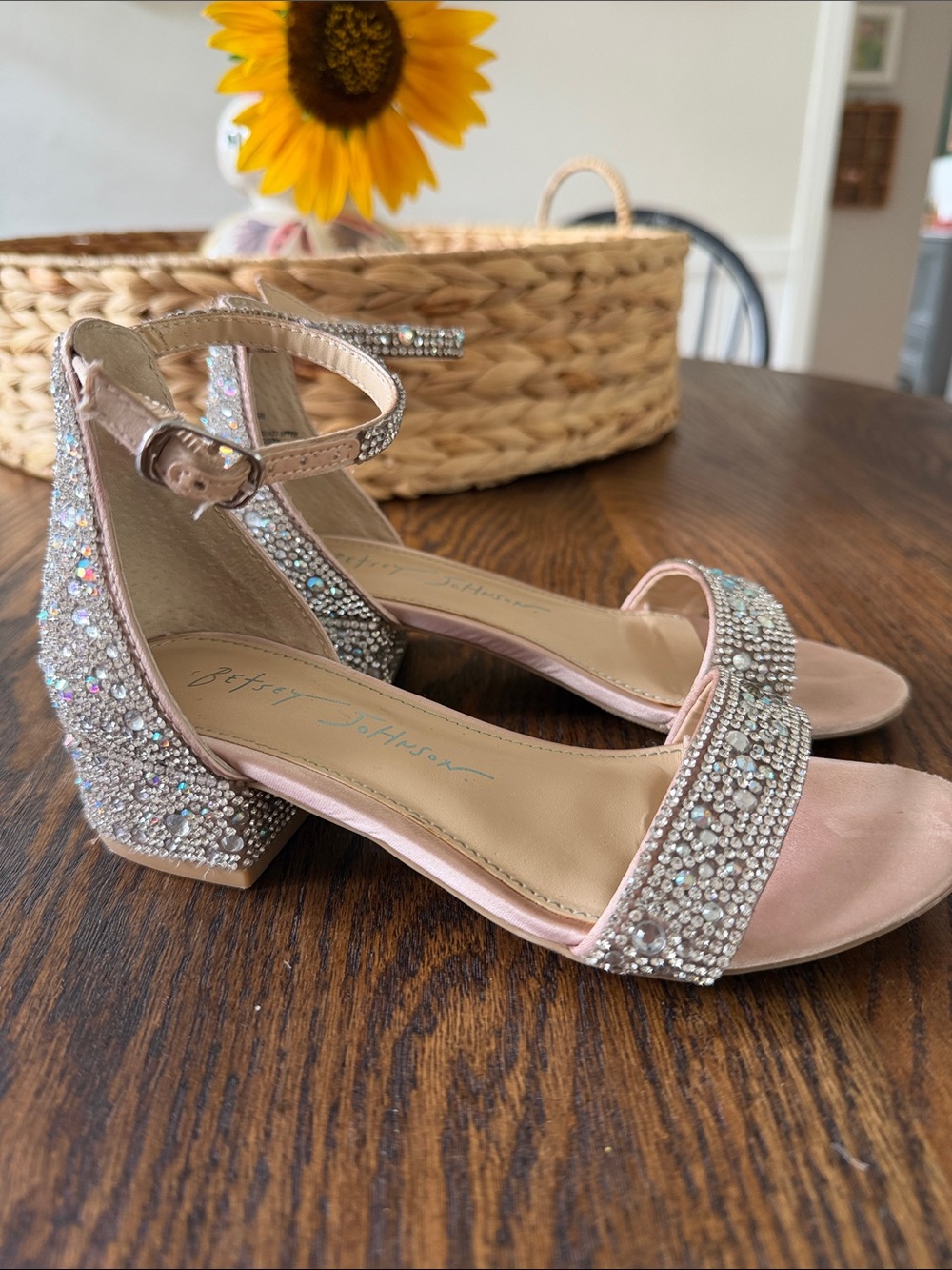 Betsey Johnson girls Mari rhinestone special occasion sandals size girls 13